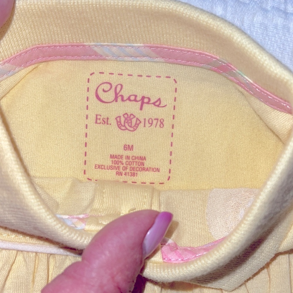 Chaps Newborn Collection Ruffled Bubble Romper - Picture 6 of 8
